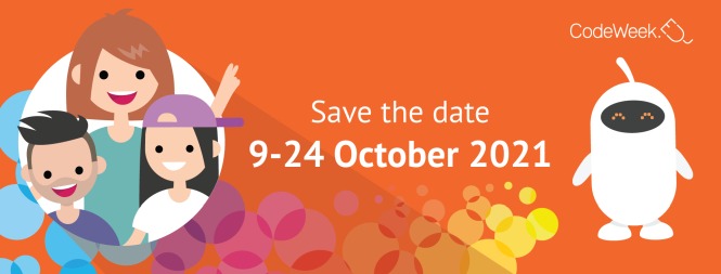 Plakat promujący Europejski Tydzień Kodowania