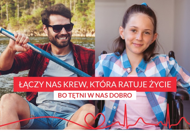 Plakat zachęcajacy do oddawania krwi.
